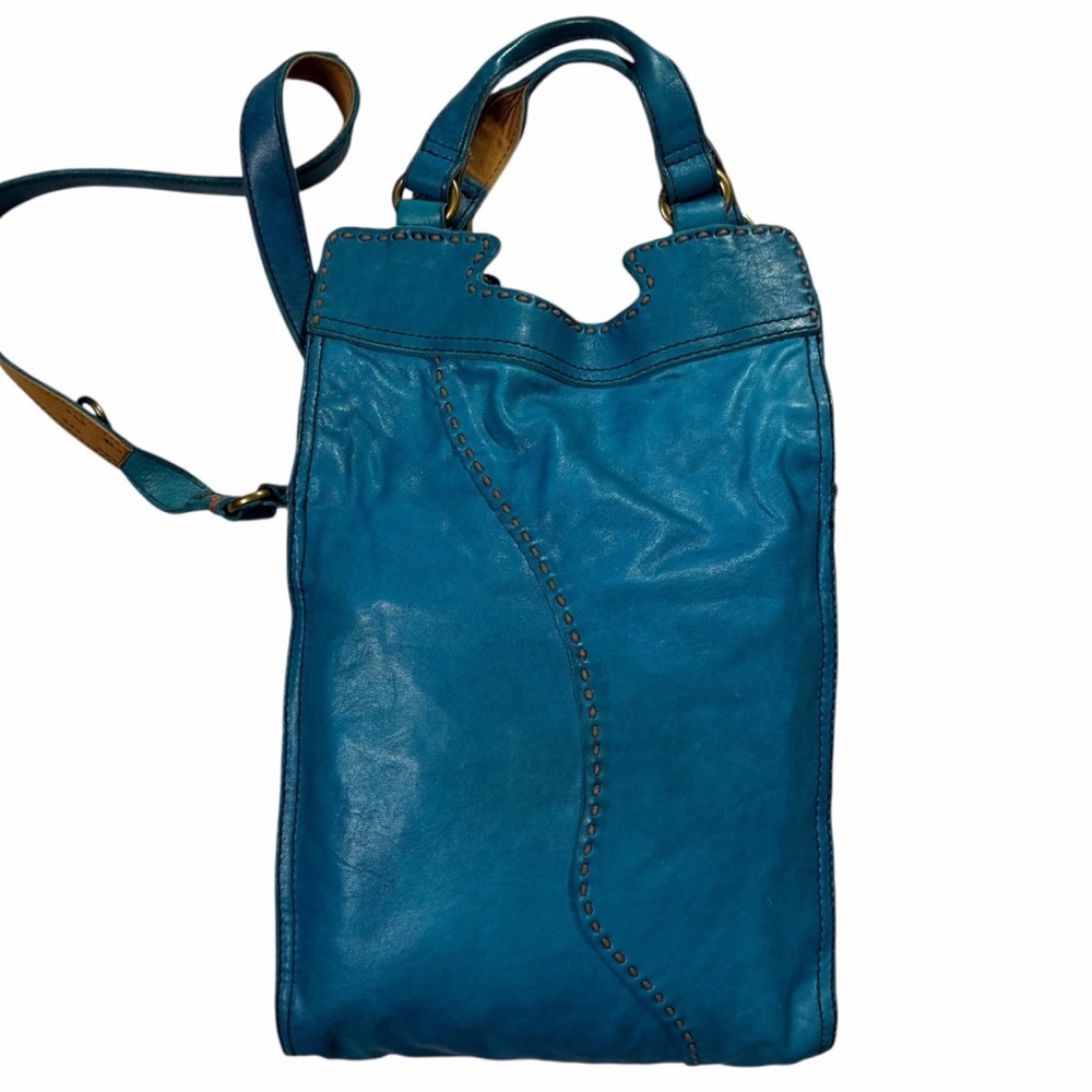 Lucky Brand Abbey Road Turquoise Floral Leather Bag - Picture 4 of 9